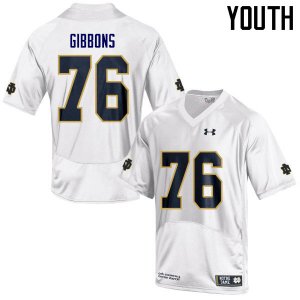 Notre Dame Fighting Irish Youth Dillan Gibbons #76 White Under Armour Authentic Stitched College NCAA Football Jersey YEG5599UH